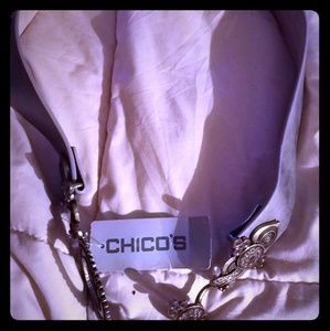 Chico's Banderas Slouch Silv Lthr Belt.  S/M NWT